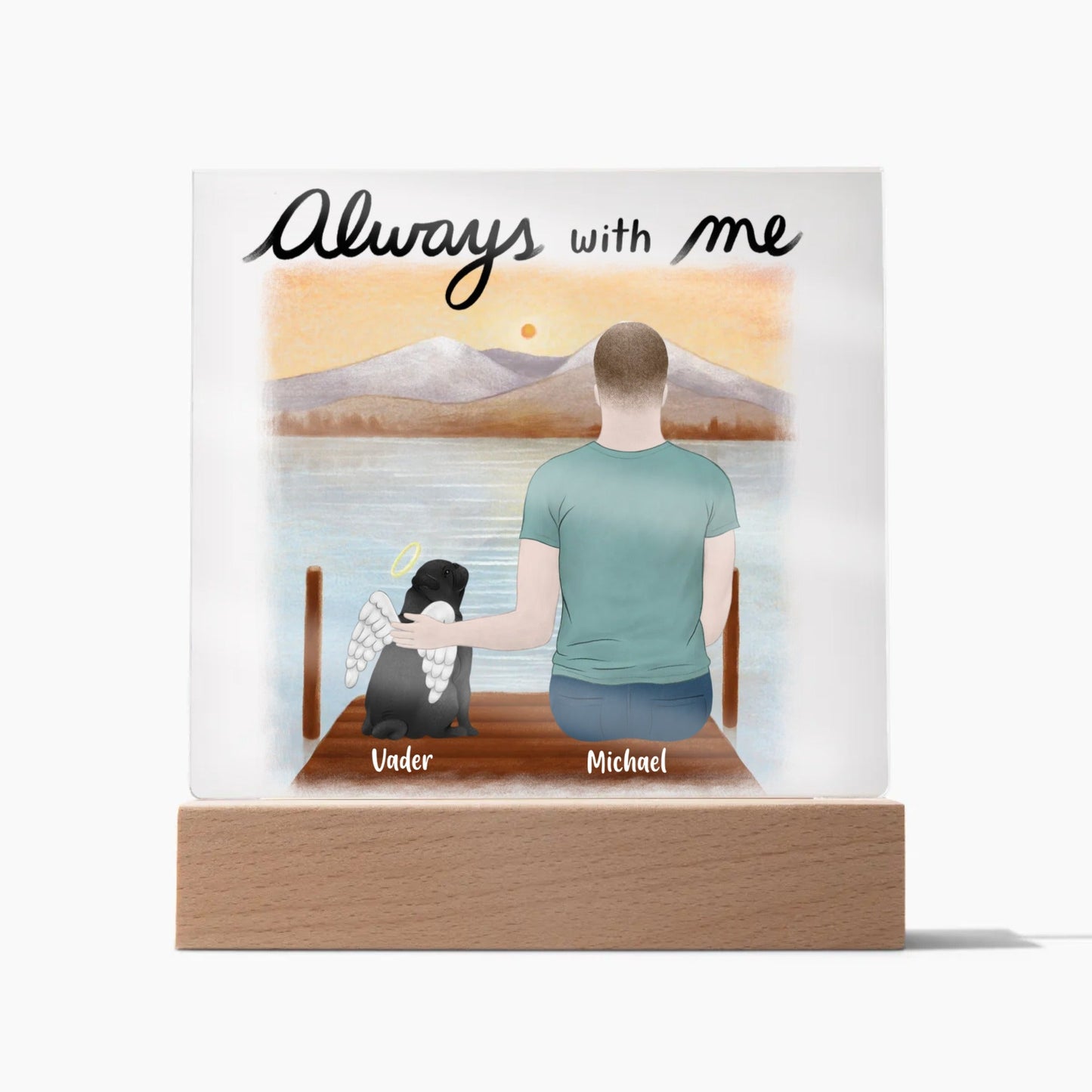 Always with me Dog. Male/FemaleAcrylic Square Plaque