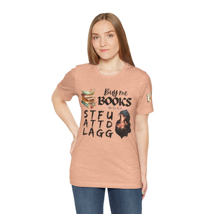 Buy Me Books T-Shirt – Funny Book Lover Tee with 'Buy Me Books' Design