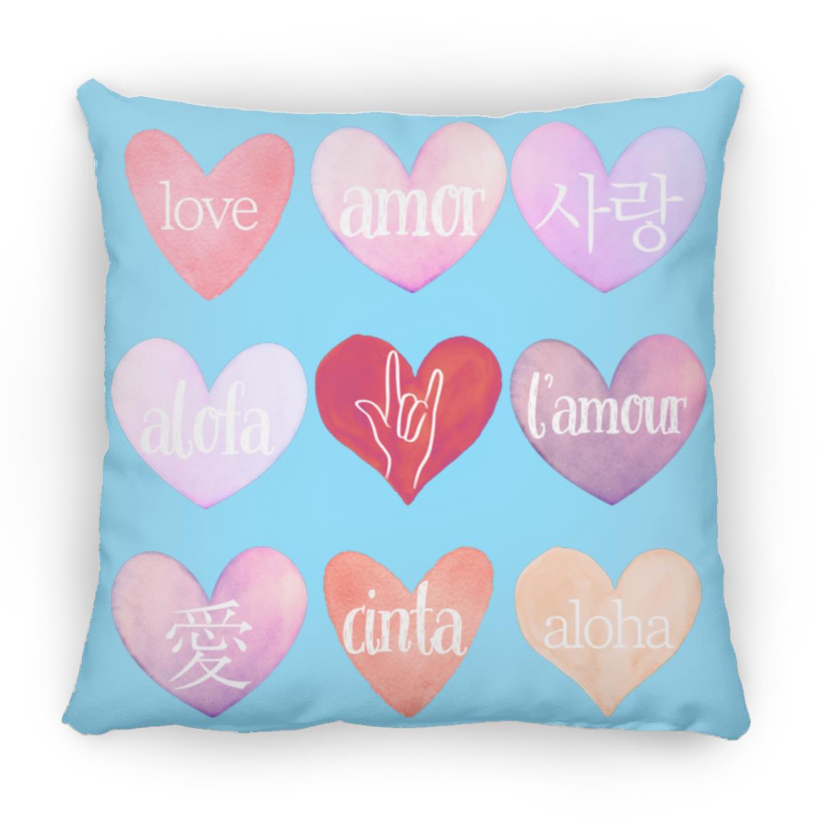 Día de San Valentín, corazones en lenguaje de amor, diferentes idiomas, misma sensación, decoración del hogar, almohada suave y esponjosa, varios tamaños/colores