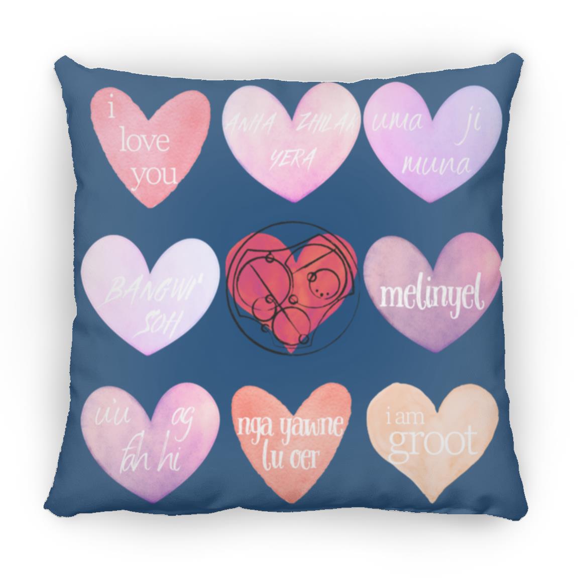 Valentine's Day Love Language Hearts Throw Pillow