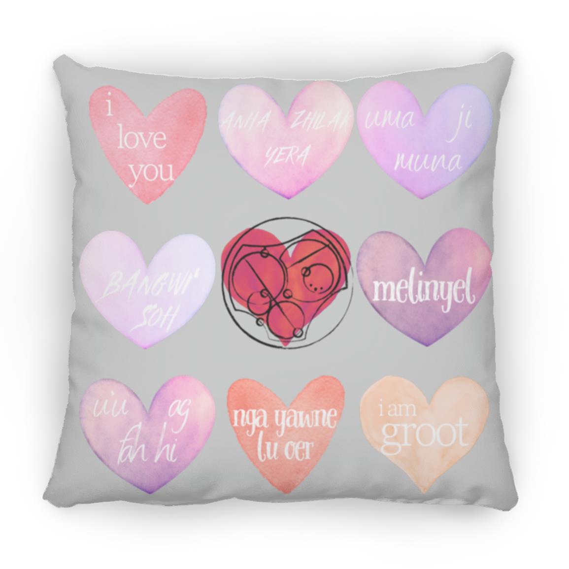 Valentine's Day Love Language Hearts Throw Pillow