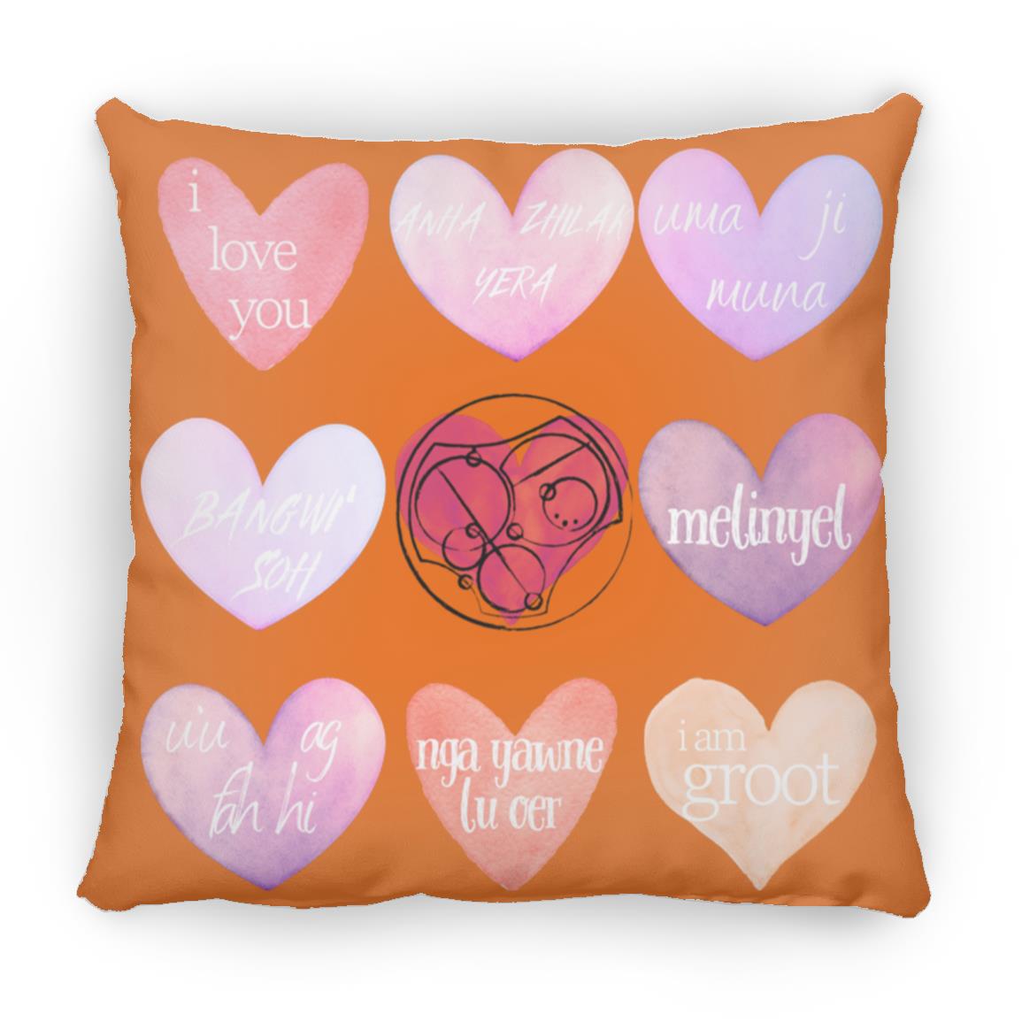 Valentine's Day Love Language Hearts Throw Pillow