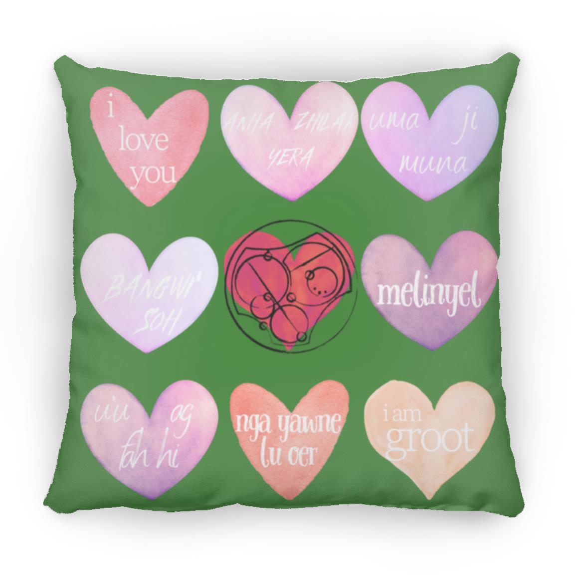 Valentine's Day Love Language Hearts Throw Pillow