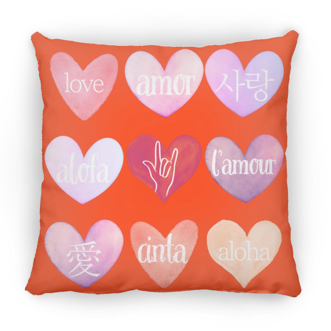 Día de San Valentín, corazones en lenguaje de amor, diferentes idiomas, misma sensación, decoración del hogar, almohada suave y esponjosa, varios tamaños/colores