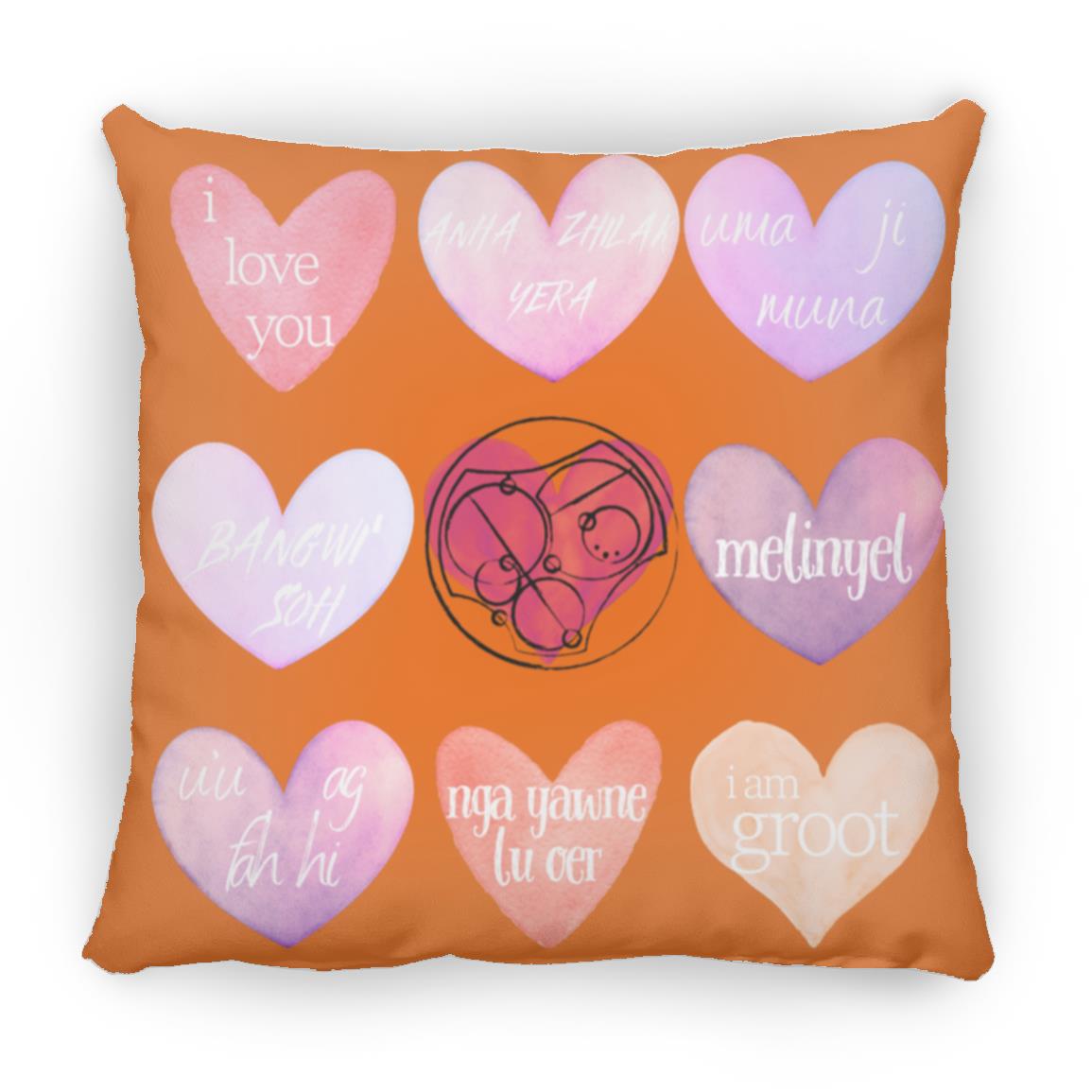 Valentine's Day Love Language Hearts Throw Pillow