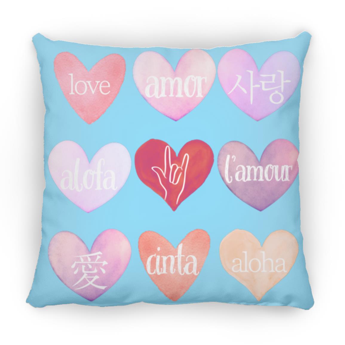 Valentine's Day Love Language Hearts Throw Pillow