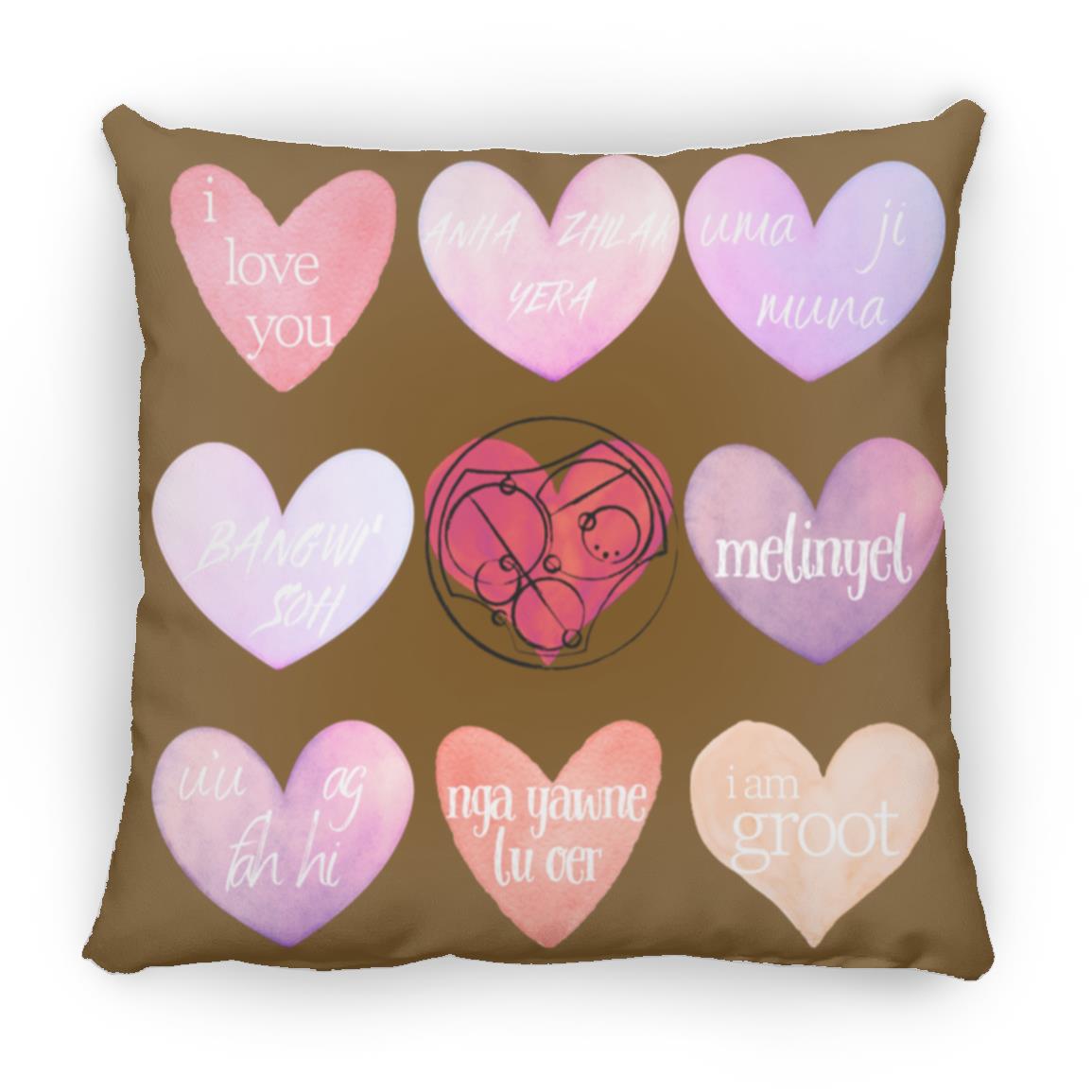 Valentine's Day Love Language Hearts Throw Pillow