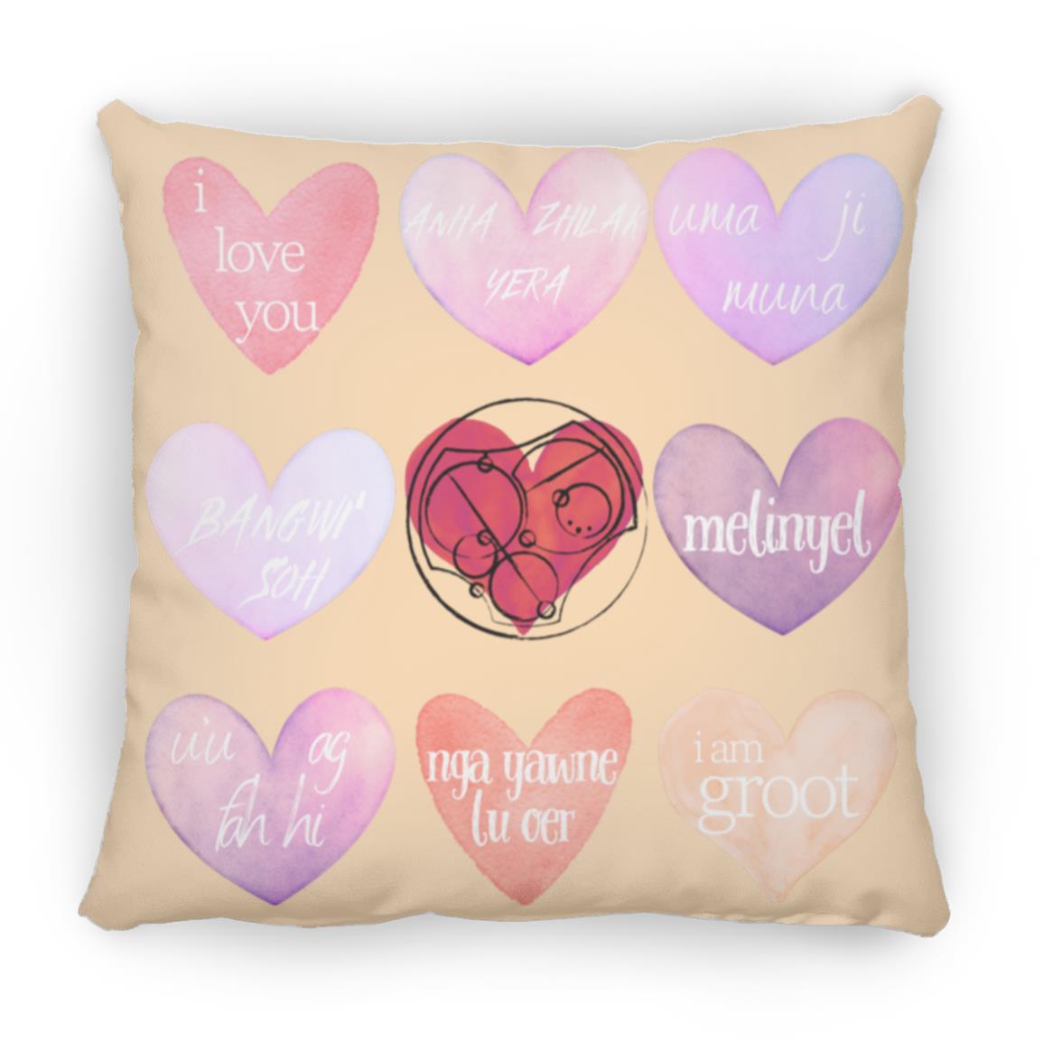 Valentine's Day Love Language Hearts Throw Pillow