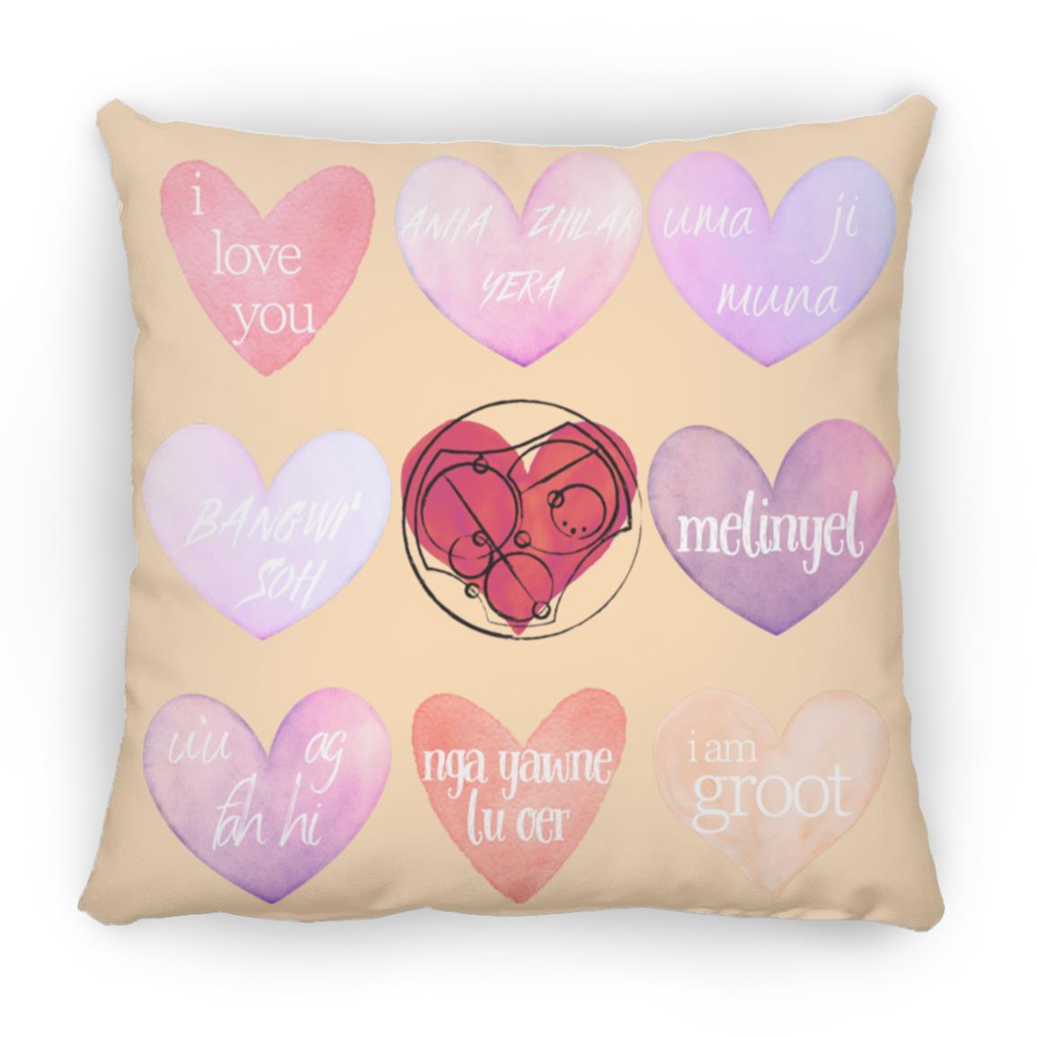 Valentine's Day Love Language Hearts Throw Pillow