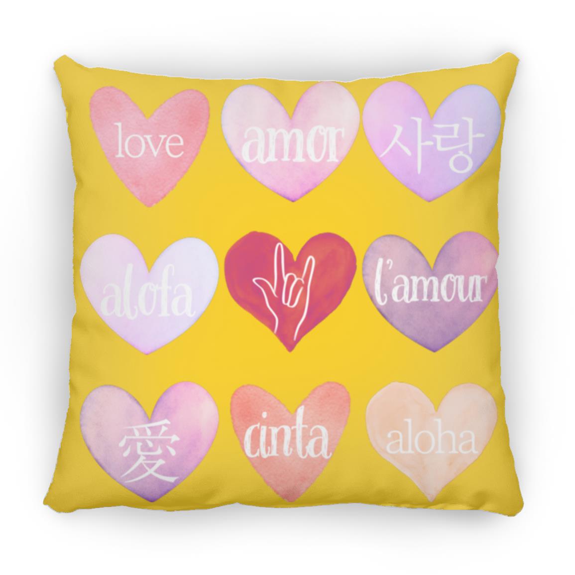 Valentine's Day Love Language Hearts Throw Pillow