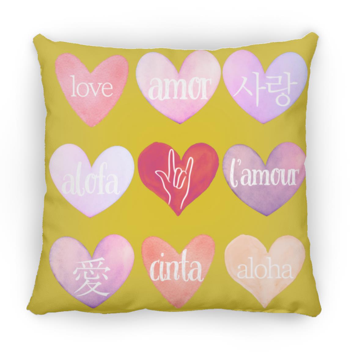 Valentine's Day Love Language Hearts Throw Pillow