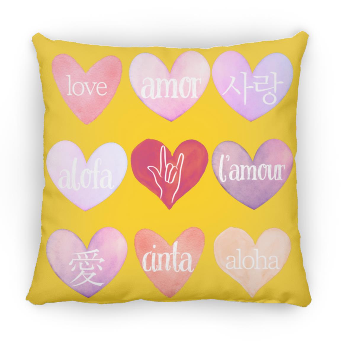 Valentine's Day Love Language Hearts Throw Pillow