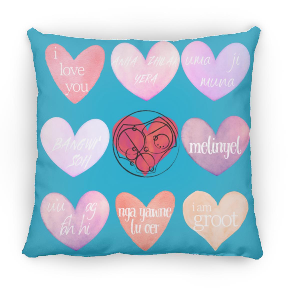 Valentine's Day Love Language Hearts Throw Pillow