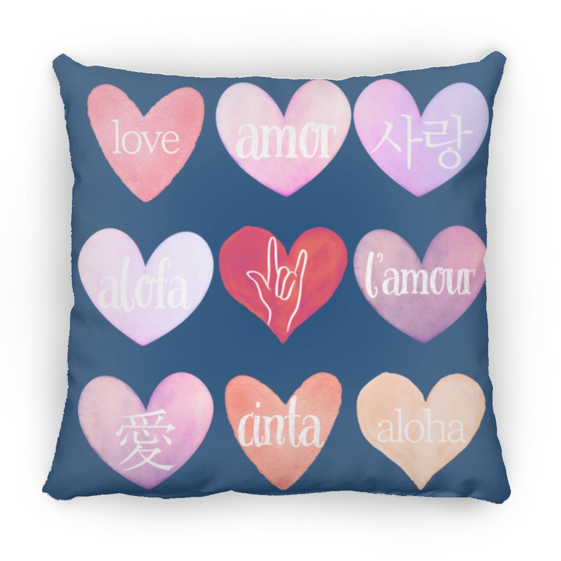 Día de San Valentín, corazones en lenguaje de amor, diferentes idiomas, misma sensación, decoración del hogar, almohada suave y esponjosa, varios tamaños/colores