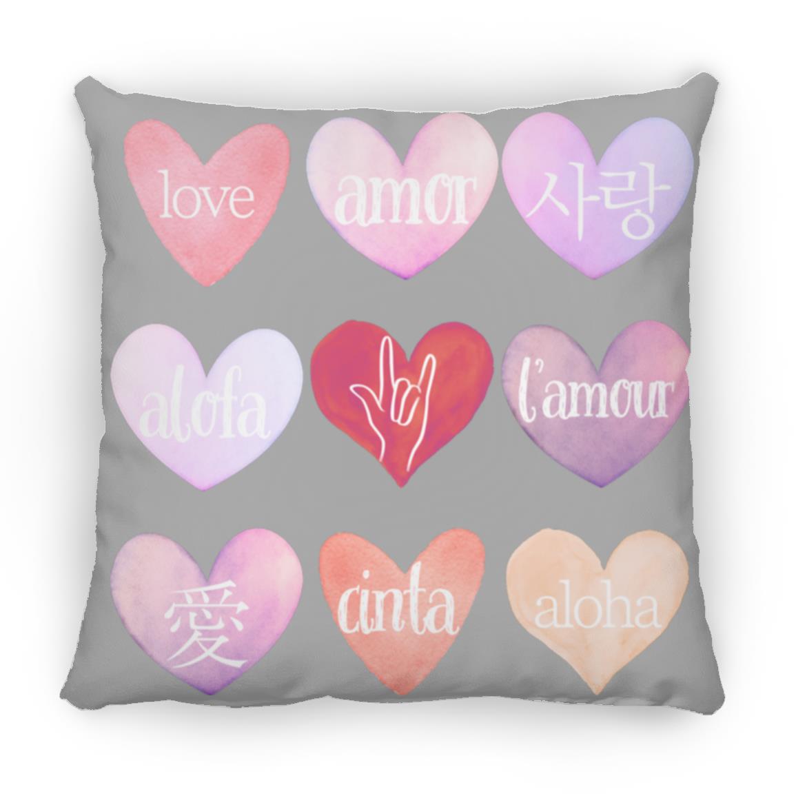 Día de San Valentín, corazones en lenguaje de amor, diferentes idiomas, misma sensación, decoración del hogar, almohada suave y esponjosa, varios tamaños/colores