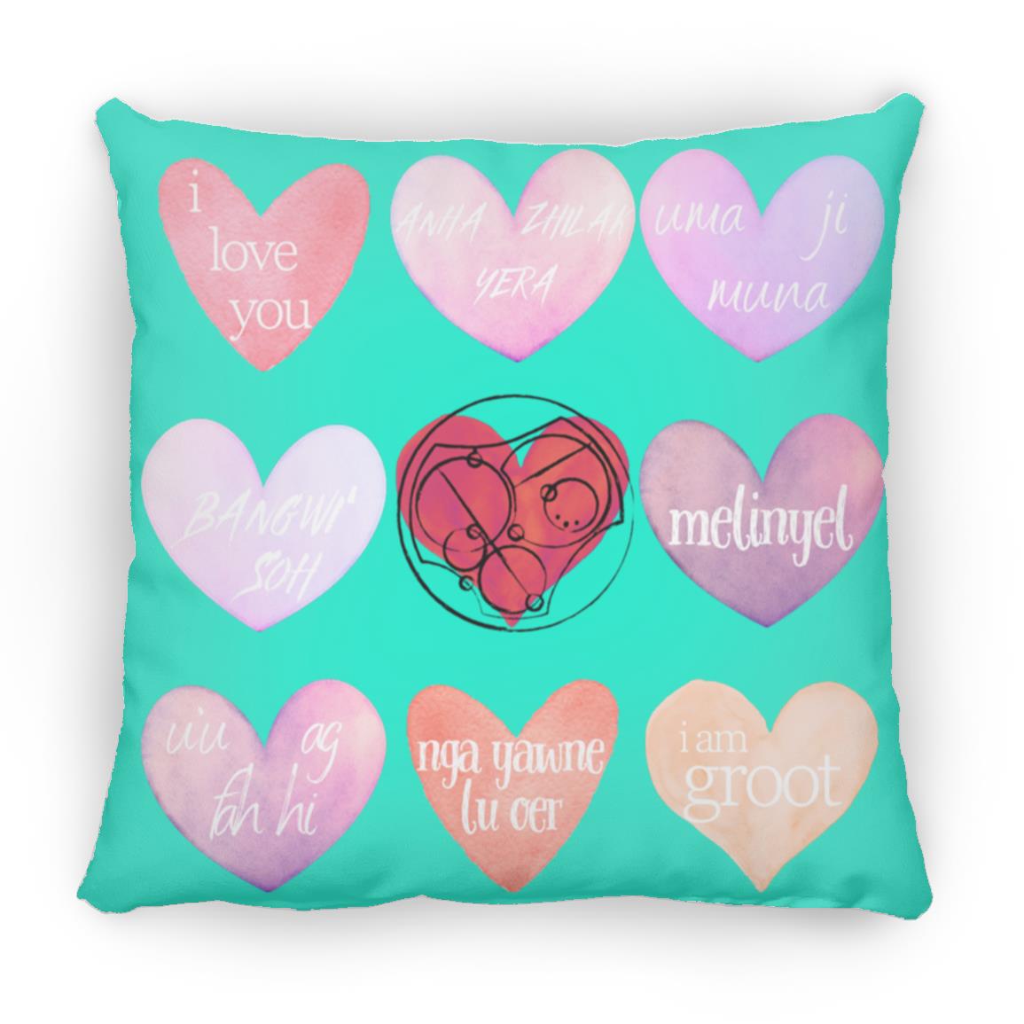 Valentine's Day Love Language Hearts Throw Pillow