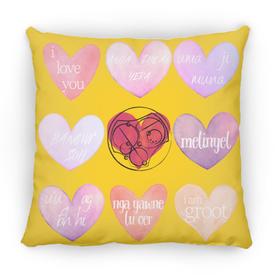 Valentine's Day Love Language Hearts Throw Pillow