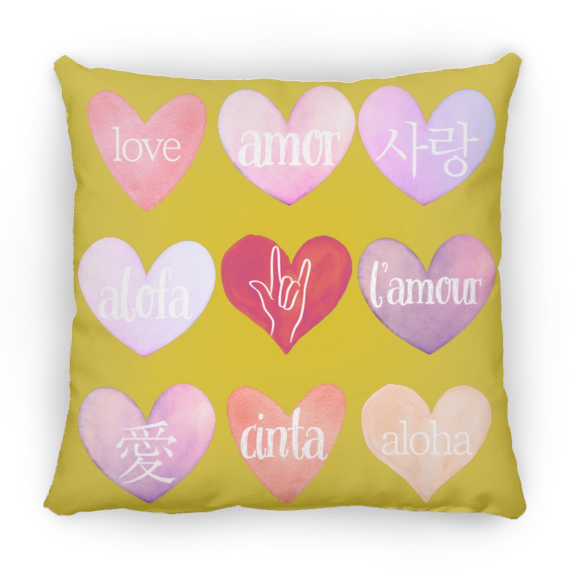 Valentine's Day Love Language Hearts Throw Pillow