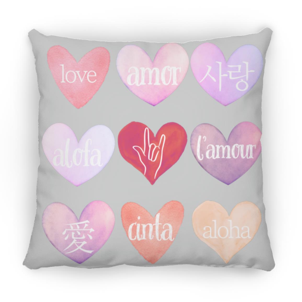 Día de San Valentín, corazones en lenguaje de amor, diferentes idiomas, misma sensación, decoración del hogar, almohada suave y esponjosa, varios tamaños/colores