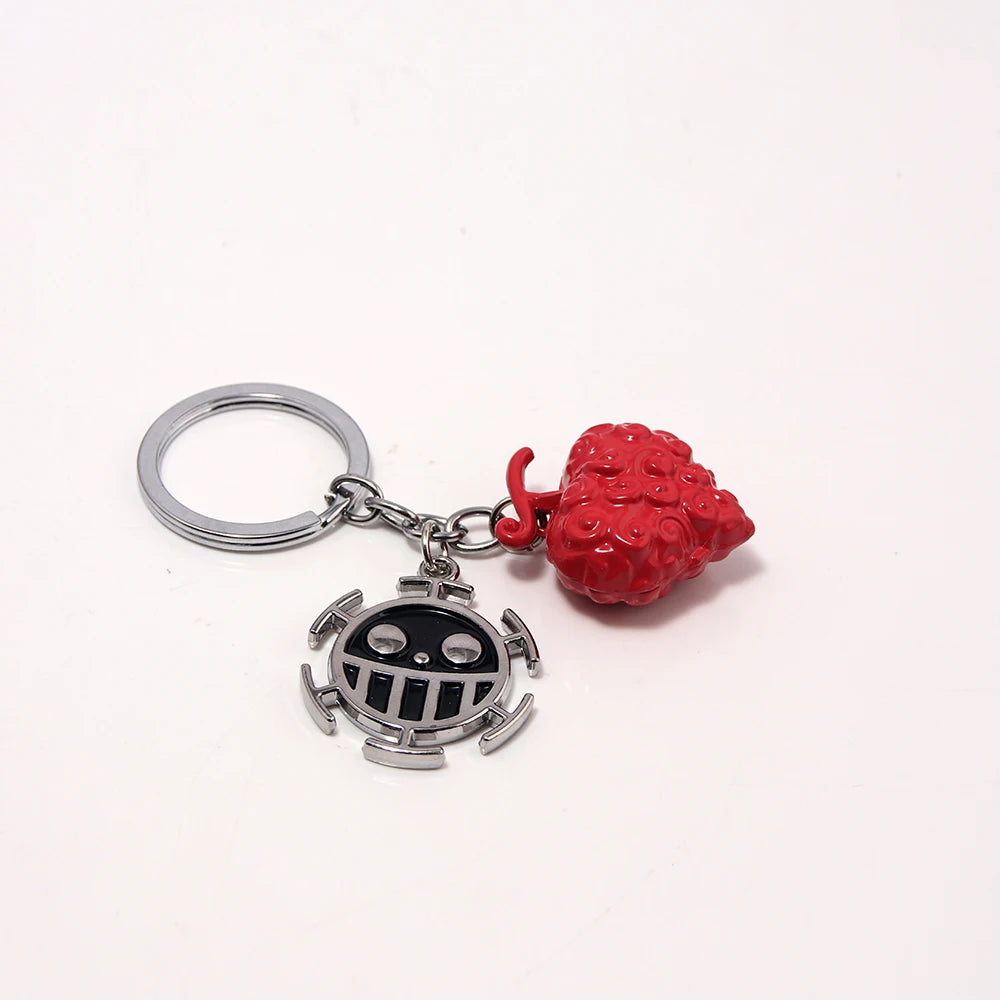 Japanese Anime Story Metal Devil Fruit Pendant Keychain Anime Fan Peripheral Gift Backpack Jewelry