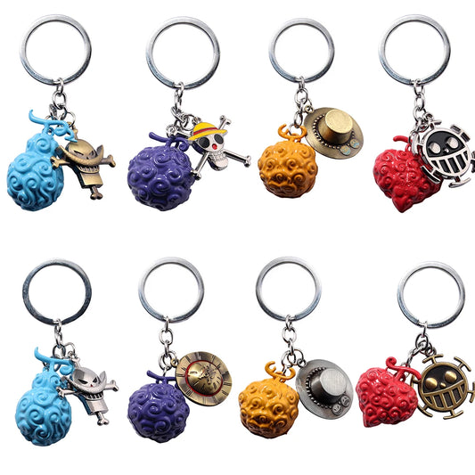 Japanese Anime Story Metal Devil Fruit Pendant Keychain Anime Fan Peripheral Gift Backpack Jewelry