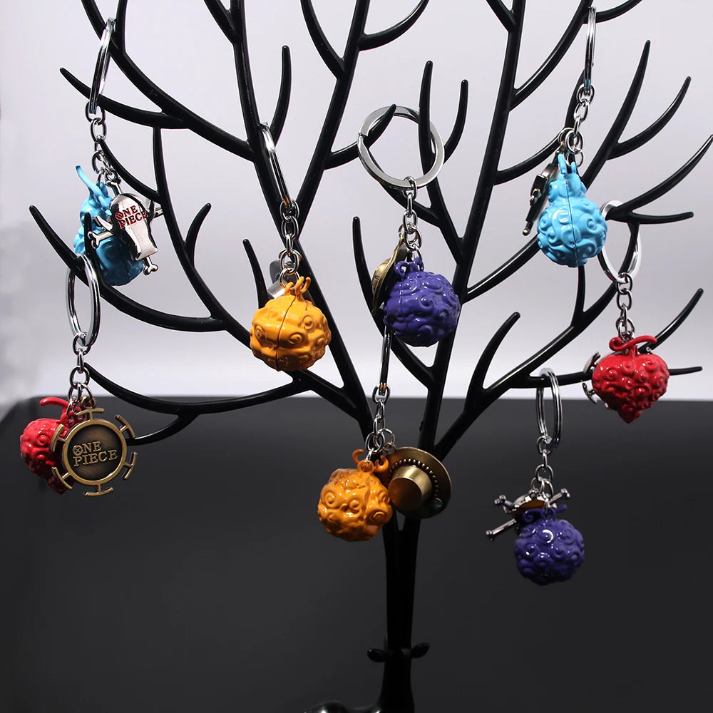 Japanese Anime Story Metal Devil Fruit Pendant Keychain Anime Fan Peripheral Gift Backpack Jewelry