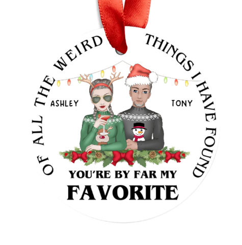 Of All The Weird Things - Christmas Gift For Couples, Husband, Wife (PERSONALIZED)