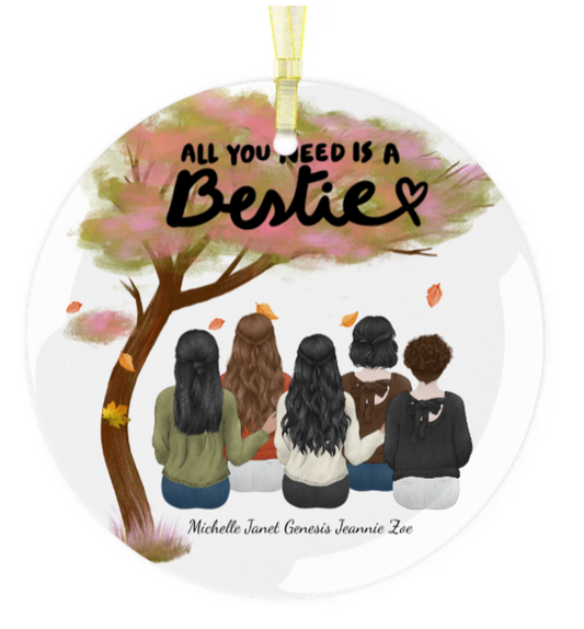 Bestie Glass Ornament (PERSONALIZED)