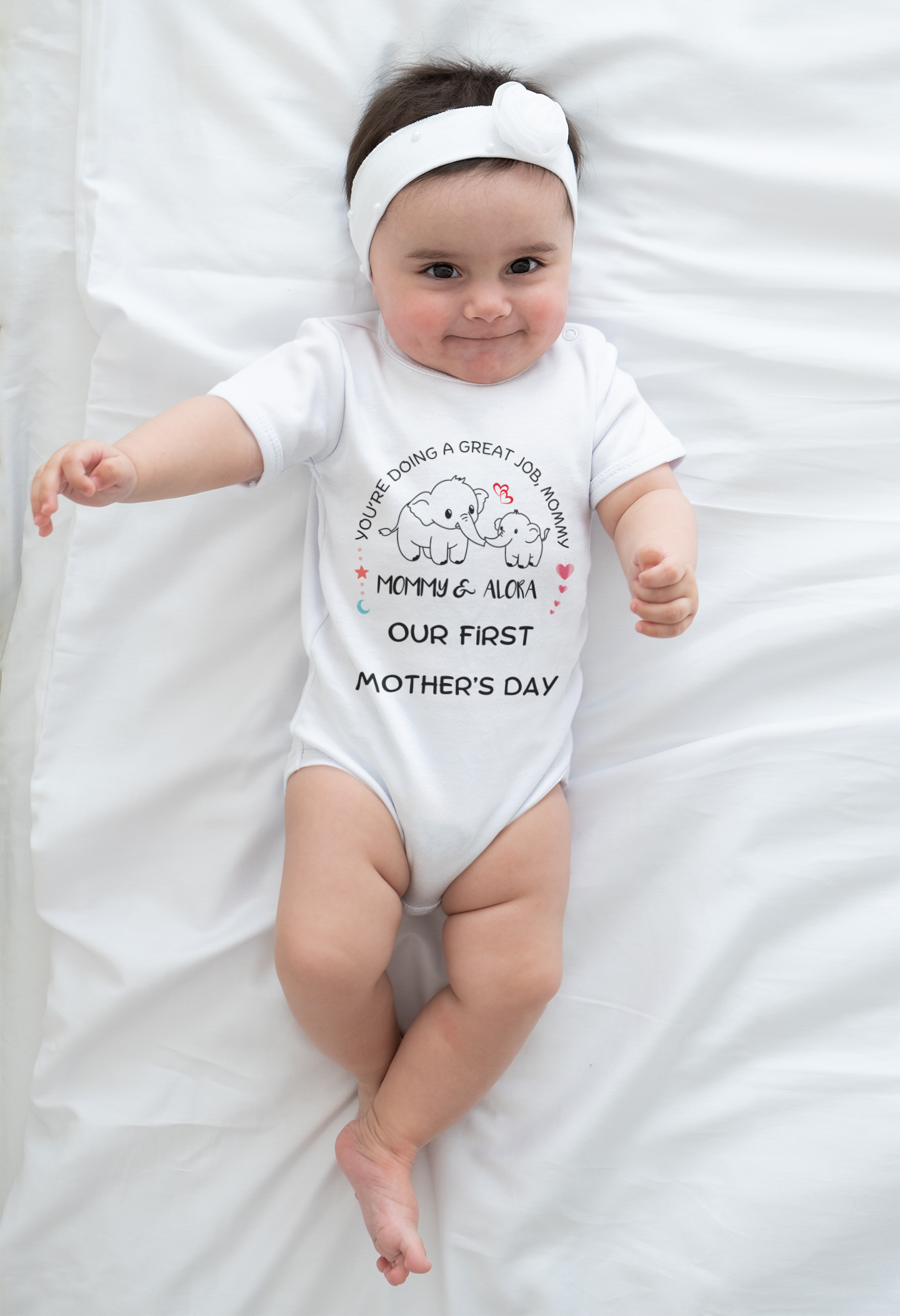 You're Doing A Great Job, Mommy | Happy Mother's Day| Elephant | Jersey Bodysuit