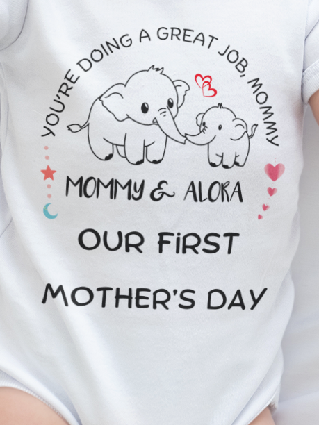 You're Doing A Great Job, Mommy | Happy Mother's Day| Elephant | Jersey Bodysuit