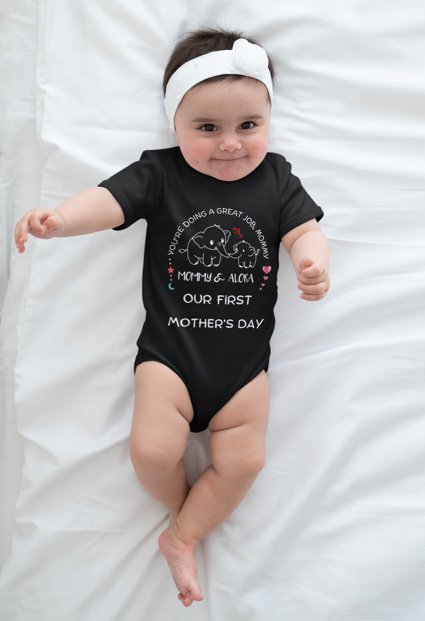 You're Doing A Great Job, Mommy | Happy Mother's Day| Elephant | Jersey Bodysuit