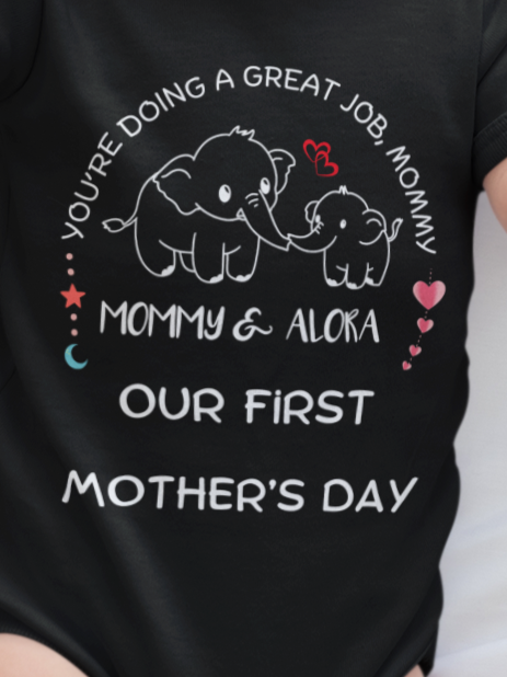 You're Doing A Great Job, Mommy | Happy Mother's Day| Elephant | Jersey Bodysuit