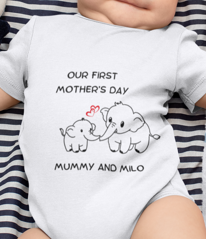 First Mothers Day Baby Onesie 6 Month(PERSONALIZED)