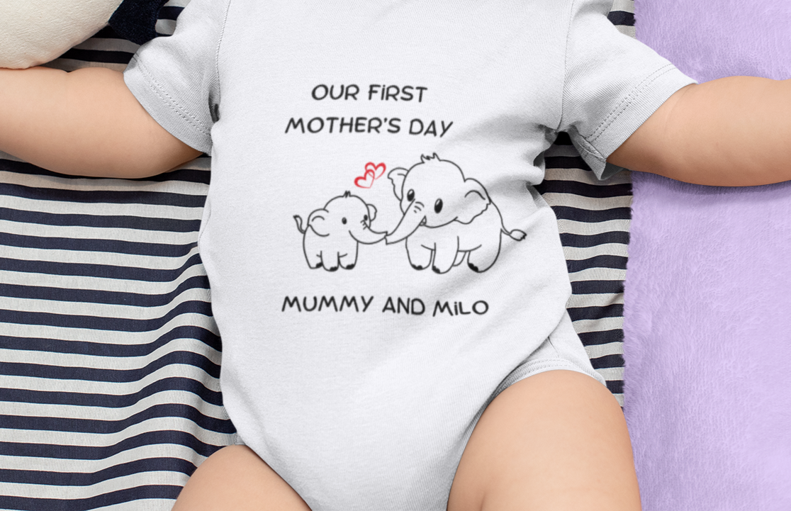 First Mothers Day Baby Onesie (PERSONALIZED)