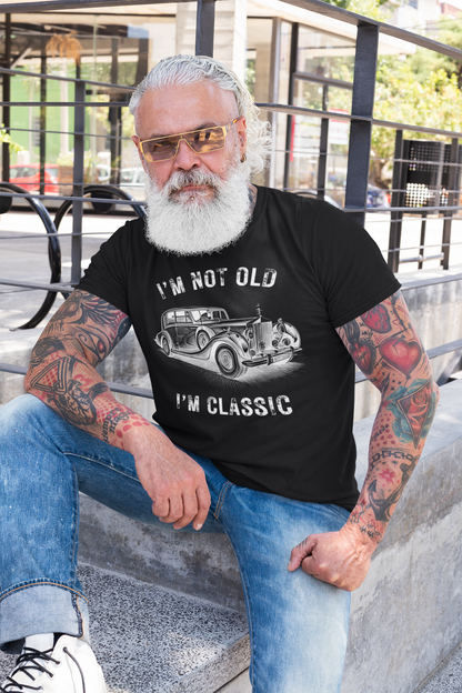 I'm Not Old I'm Classic Funny Car Graphic - Camiseta de manga corta para hombre y mujer 