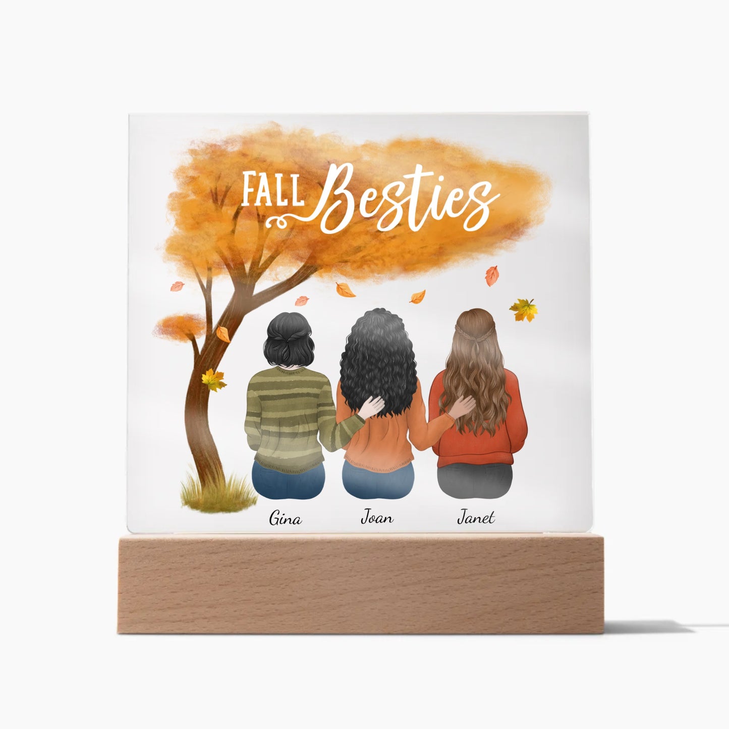 Fall Besties Acrylic Square Plaque